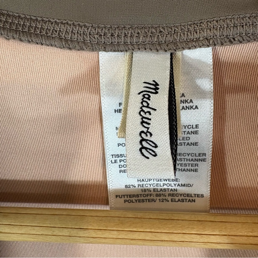 Madewell Second Wave Rash Guard One Piece Swimsuit Size S Tan (Castle Rock) - Picture 5 of 12